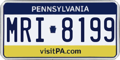 PA license plate MRI8199