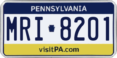 PA license plate MRI8201