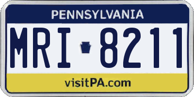 PA license plate MRI8211