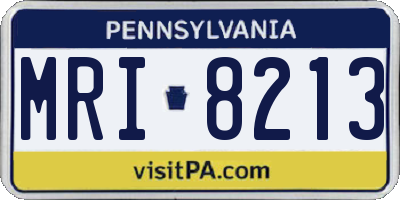 PA license plate MRI8213