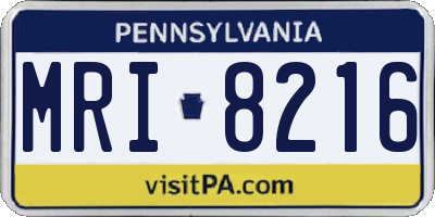 PA license plate MRI8216