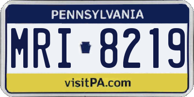 PA license plate MRI8219