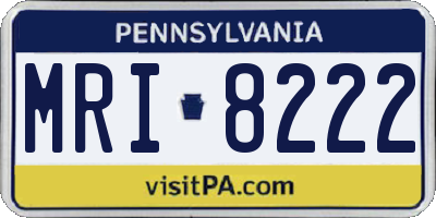 PA license plate MRI8222