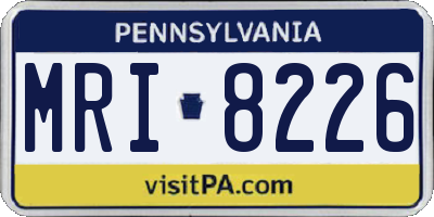 PA license plate MRI8226