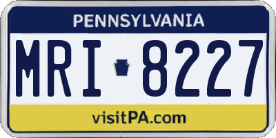 PA license plate MRI8227