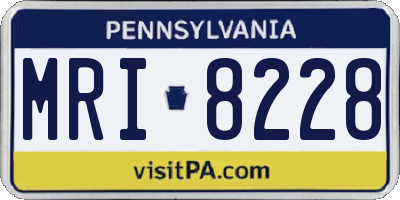 PA license plate MRI8228