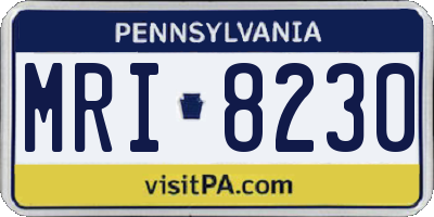PA license plate MRI8230