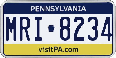 PA license plate MRI8234