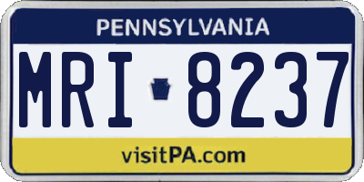 PA license plate MRI8237
