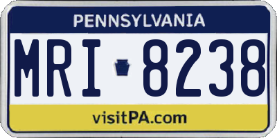 PA license plate MRI8238