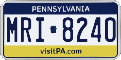 PA license plate MRI8240