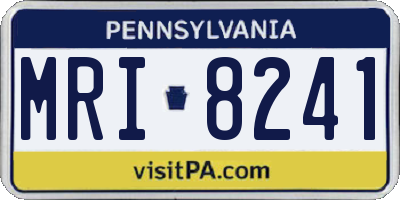 PA license plate MRI8241