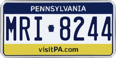 PA license plate MRI8244