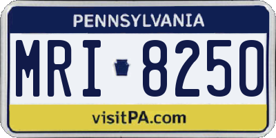 PA license plate MRI8250