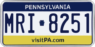 PA license plate MRI8251