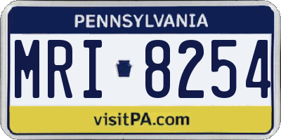 PA license plate MRI8254