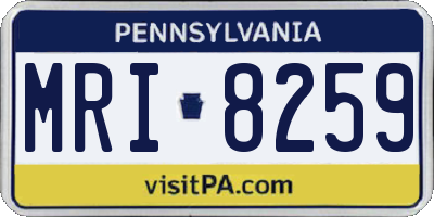 PA license plate MRI8259