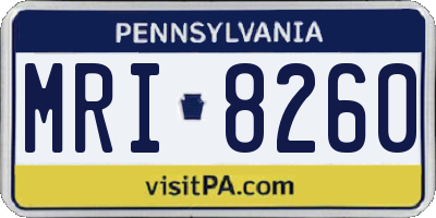 PA license plate MRI8260