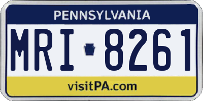 PA license plate MRI8261