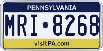 PA license plate MRI8268
