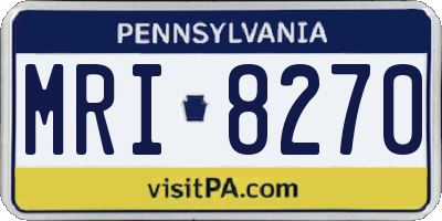 PA license plate MRI8270