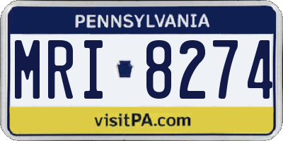 PA license plate MRI8274