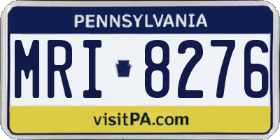 PA license plate MRI8276