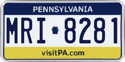 PA license plate MRI8281
