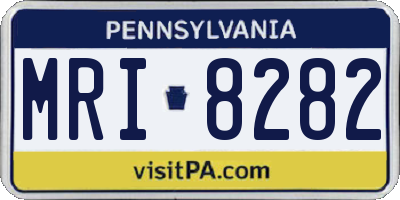 PA license plate MRI8282