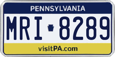 PA license plate MRI8289