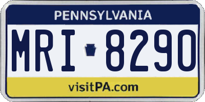 PA license plate MRI8290