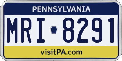 PA license plate MRI8291