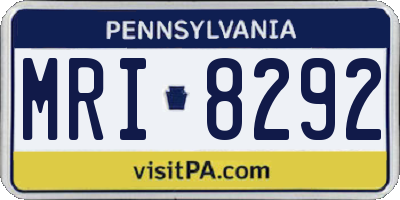 PA license plate MRI8292