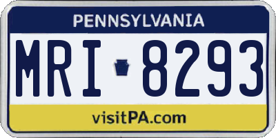 PA license plate MRI8293