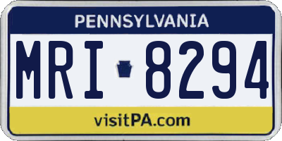 PA license plate MRI8294