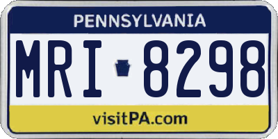 PA license plate MRI8298