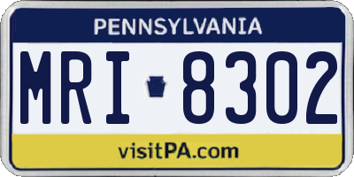 PA license plate MRI8302
