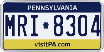 PA license plate MRI8304