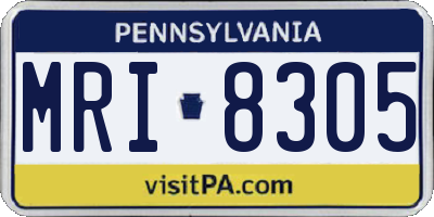 PA license plate MRI8305