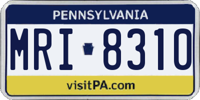 PA license plate MRI8310