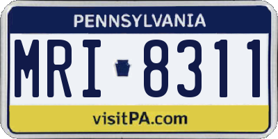 PA license plate MRI8311