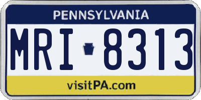 PA license plate MRI8313