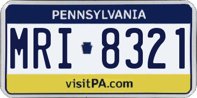 PA license plate MRI8321