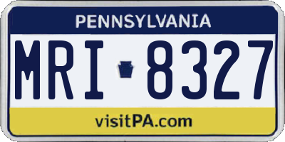 PA license plate MRI8327