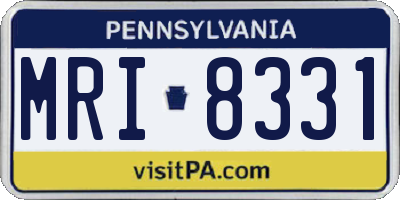 PA license plate MRI8331