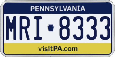 PA license plate MRI8333
