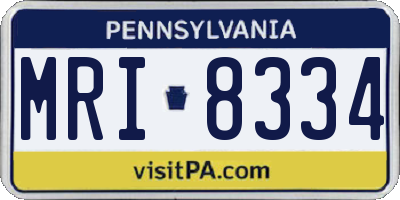 PA license plate MRI8334
