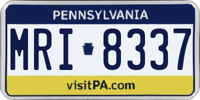 PA license plate MRI8337