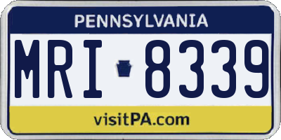 PA license plate MRI8339