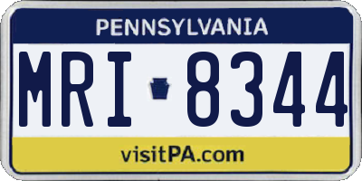 PA license plate MRI8344